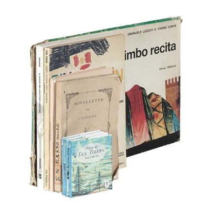  Rodari Gianni : Il gioco dei quattro cantoni. Illustrazioni di Bruno Munari.  Bruno Munari  (Milano, 1907 - 1998), Luciana Volebele, Leo Longanesi  (Bagnacavallo, 1905 - Milano, 1957), J. R. R. Tolkien, Emanuele Luzzati  (Genova, 1921 - 2007)  - Asta Grafica & Libri - Libreria Antiquaria Gonnelli - Casa d'Aste - Gonnelli Casa d'Aste