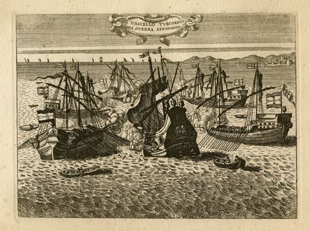  Hendrik Johannes I Verschuring  (Gorinchem, 1627 - 1690) : Battaglie navali della flotta toscana contro i turchi.  - Auction Graphics & Books - Libreria Antiquaria Gonnelli - Casa d'Aste - Gonnelli Casa d'Aste
