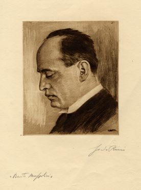  Giulio Ricci  (Bologna, 1874 - 1939) : Benito Mussolini.  - Auction Graphics & Books - Libreria Antiquaria Gonnelli - Casa d'Aste - Gonnelli Casa d'Aste