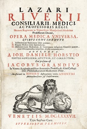  Riviere Lazare : Opera medica universa.  - Asta Grafica & Libri - Libreria Antiquaria Gonnelli - Casa d'Aste - Gonnelli Casa d'Aste