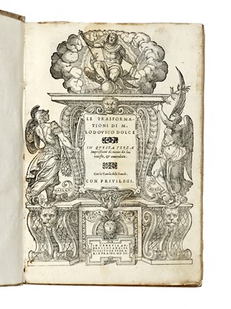  Ovidius Naso Publius : Le trasformationi di m. Lodovico Dolce. Letteratura italiana, Figurato, Letteratura, Collezionismo e Bibliografia  Lodovico Dolce  - Auction Graphics & Books - Libreria Antiquaria Gonnelli - Casa d'Aste - Gonnelli Casa d'Aste