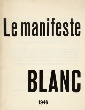  Fontana Lucio [e altri] : Le manifeste blanc.  - Asta Grafica & Libri - Libreria Antiquaria Gonnelli - Casa d'Aste - Gonnelli Casa d'Aste