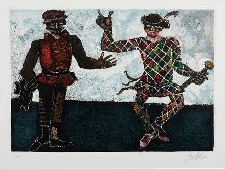 Gentilini Franco : Le maschere. Arlecchino, Orazio e Arlecchino, Francesca e Arlecchino.  - Asta Grafica & Libri - Libreria Antiquaria Gonnelli - Casa d'Aste - Gonnelli Casa d'Aste