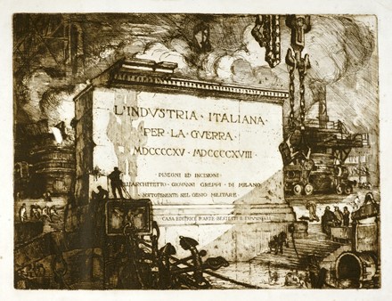  Giovanni Greppi  (Milano, 1884 - 1960) : L'industria italiana per la guerra 1915-1918 disegni ed incisioni.  - Asta Grafica & Libri - Libreria Antiquaria Gonnelli - Casa d'Aste - Gonnelli Casa d'Aste