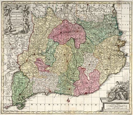  Georg Matthäus Seutter  (Augsburg,, 1678 - 1756) : Tre mappe raffiguranti paesi e territori della penisola iberica con Catalogna, Portogallo e Gibilterra.  - Auction Graphics & Books - Libreria Antiquaria Gonnelli - Casa d'Aste - Gonnelli Casa d'Aste