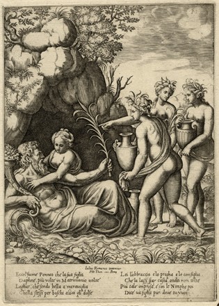  Maestro del Dado  (attivo a Roma,  - 1560) : Quattro tavole da La storia di Apollo e Daphne.  - Auction Graphics & Books - Libreria Antiquaria Gonnelli - Casa d'Aste - Gonnelli Casa d'Aste