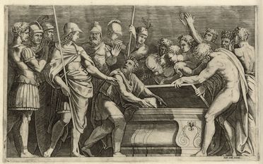  Autori vari : Lotto di cinque incisioni di autori del XVI secolo.  - Auction Graphics & Books - Libreria Antiquaria Gonnelli - Casa d'Aste - Gonnelli Casa d'Aste