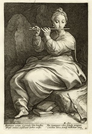  Hendrik Goltzius  (Mühlbracht, 1558 - Haarlem, 1617) : Le nove Muse.  - Auction Graphics & Books - Libreria Antiquaria Gonnelli - Casa d'Aste - Gonnelli Casa d'Aste