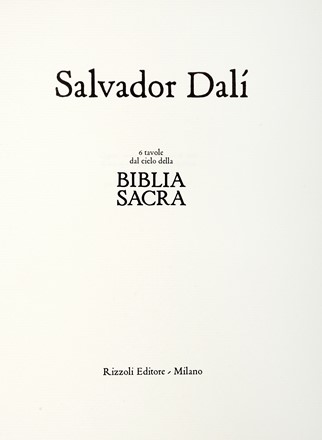  Dal Salvador : 6 tavole dal ciclo della Biblia Sacra. Serie prima (-terza). Arte, Libro d'Artista, Figurato, Collezionismo e Bibliografia, Collezionismo e Bibliografia  - Auction Graphics & Books - Libreria Antiquaria Gonnelli - Casa d'Aste - Gonnelli Casa d'Aste