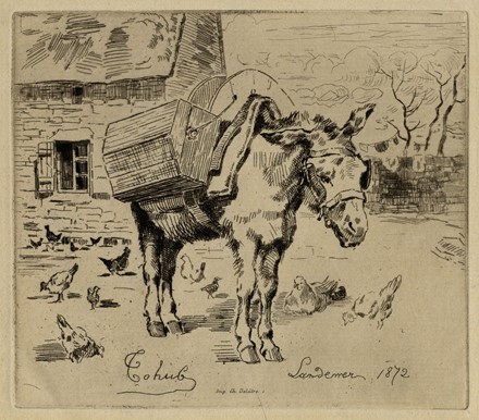  Félix Buhot  (Valognes, 1847 - Parigi, 1898) : L'anesse Marie Jeanne.  - Asta Grafica & Libri - Libreria Antiquaria Gonnelli - Casa d'Aste - Gonnelli Casa d'Aste