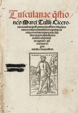  Cicero Marcus Tullius : Tusculanae quaestiones. Filosofia, Storia, Storia, Diritto e Politica  Filippo Beroaldo  - Auction Graphics & Books - Libreria Antiquaria Gonnelli - Casa d'Aste - Gonnelli Casa d'Aste