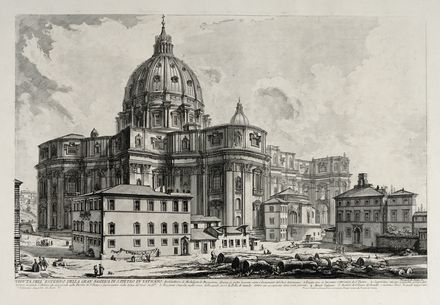  Giovanni Battista Piranesi  (Mogliano Veneto, 1720 - Roma, 1778) : Veduta interna della Basilica di S. Pietro in Vaticano vicino alla Tribuna.  - Asta Grafica & Libri - Libreria Antiquaria Gonnelli - Casa d'Aste - Gonnelli Casa d'Aste