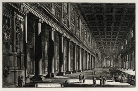  Giovanni Battista Piranesi  (Mogliano Veneto, 1720 - Roma, 1778) : Veduta della Facciata di dietro della Basilica di S. Maria Maggiore.  - Auction Graphics & Books - Libreria Antiquaria Gonnelli - Casa d'Aste - Gonnelli Casa d'Aste