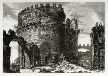  Giovanni Battista Piranesi  (Mogliano Veneto, 1720 - Roma, 1778) : Sepolcro di Cecilia Metella or detto Capo di bove...  - Auction Graphics & Books - Libreria Antiquaria Gonnelli - Casa d'Aste - Gonnelli Casa d'Aste