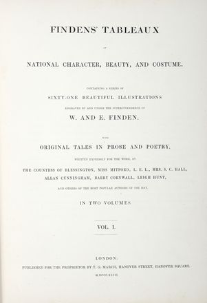  Finden Edward Francis : Findens' tableaux of national character, beauty, and costume [...] Vol. I (-II).  Thomas Cook, William Finden, William Hogarth  (Londra, 1697 - 1764)  - Asta Grafica & Libri - Libreria Antiquaria Gonnelli - Casa d'Aste - Gonnelli Casa d'Aste