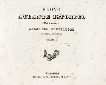  Cacciatore Leonardo : Nuovo Atlante Istorico [?] Volume I. (-III).  - Asta Grafica & Libri - Libreria Antiquaria Gonnelli - Casa d'Aste - Gonnelli Casa d'Aste