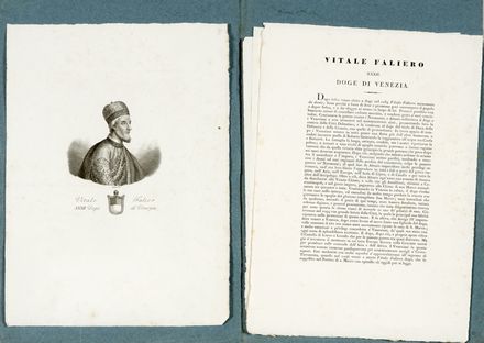  Nani Antonio : Serie dei dogi di Venezia intagliati in rame [...] giuntevi alcune notizie biografiche. Fascicolo I.  - Asta Grafica & Libri - Libreria Antiquaria Gonnelli - Casa d'Aste - Gonnelli Casa d'Aste