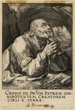  Hendrik Goltzius  (Mühlbracht,, 1558 - Haarlem,, 1617) : San Paolo e i dodici apostoli con il Credo.  - Asta Grafica & Libri - Libreria Antiquaria Gonnelli - Casa d'Aste - Gonnelli Casa d'Aste