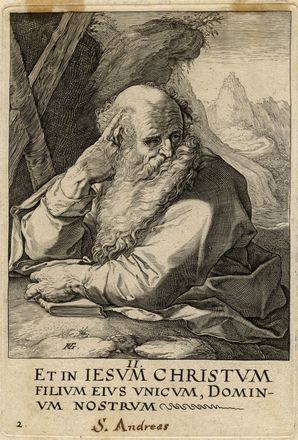  Hendrik Goltzius  (Mühlbracht,, 1558 - Haarlem,, 1617) : San Paolo e i dodici apostoli con il Credo.  - Asta Grafica & Libri - Libreria Antiquaria Gonnelli - Casa d'Aste - Gonnelli Casa d'Aste
