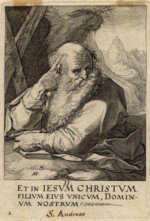  Hendrik Goltzius  (Mhlbracht,, 1558 - Haarlem,, 1617) : San Paolo e i dodici apostoli con il Credo.  - Asta Grafica & Libri - Libreria Antiquaria Gonnelli - Casa d'Aste - Gonnelli Casa d'Aste