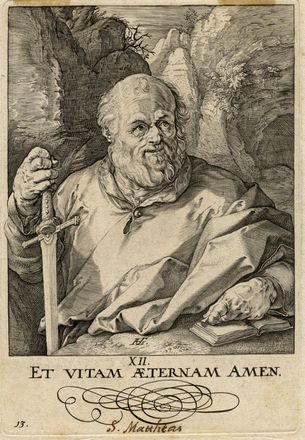  Hendrik Goltzius  (Mühlbracht,, 1558 - Haarlem,, 1617) : San Paolo e i dodici apostoli con il Credo.  - Asta Grafica & Libri - Libreria Antiquaria Gonnelli - Casa d'Aste - Gonnelli Casa d'Aste
