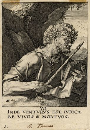  Hendrik Goltzius  (Mhlbracht,, 1558 - Haarlem,, 1617) : San Paolo e i dodici apostoli con il Credo.  - Asta Grafica & Libri - Libreria Antiquaria Gonnelli - Casa d'Aste - Gonnelli Casa d'Aste