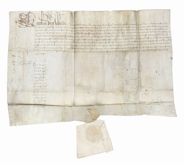  Savoia Carlo II : Pergamena con firma autografa.  - Asta Libri, autografi e manoscritti - Libreria Antiquaria Gonnelli - Casa d'Aste - Gonnelli Casa d'Aste