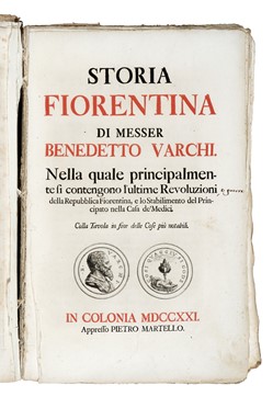  Varchi Benedetto : Storia fiorentina. Nella quale principalmente si contengono l'ultime revoluzioni della repubblica fiorentina, e lo stabilimento del principato nella casa de' Medici...  Anicius Manlius Torquatus Severinus Boethius  - Asta Libri, autografi e manoscritti - Libreria Antiquaria Gonnelli - Casa d'Aste - Gonnelli Casa d'Aste