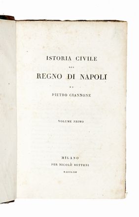  Colletta Pietro : Storia del Reame di Napoli dal 1734 sino al 1825. Tomo I (-IV).  Pietro Giannone  - Asta Libri, autografi e manoscritti - Libreria Antiquaria Gonnelli - Casa d'Aste - Gonnelli Casa d'Aste