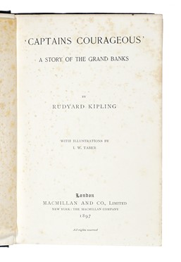 Kipling Rudyard : Captains Courageous. A Story of the Grand Banks.  - Asta Libri, autografi e manoscritti - Libreria Antiquaria Gonnelli - Casa d'Aste - Gonnelli Casa d'Aste
