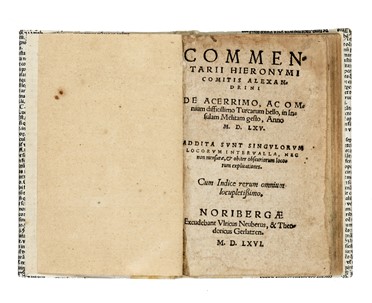  Conti Natale : Commentarii [...] de acerrimo, ac omnium difficillimo Turcarum bello... Letteratura, Storia, Storia, Diritto e Politica  - Auction Books, autographs & manuscripts - Libreria Antiquaria Gonnelli - Casa d'Aste - Gonnelli Casa d'Aste