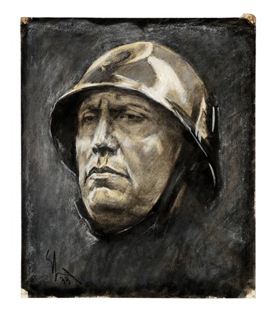  Enrico Sacchetti  (Roma, 1877 - Firenze, 1969) : Benito Mussolini.  - Auction Prints, drawings & paintings | Old master, modern and contemporary art - Libreria Antiquaria Gonnelli - Casa d'Aste - Gonnelli Casa d'Aste