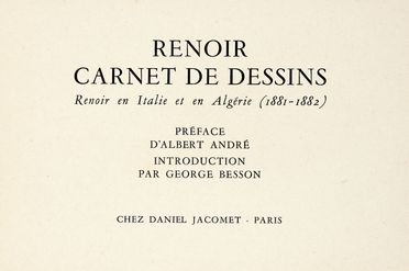  Renoir Pierre Auguste : Carnet de Dessins. Renoir en Italie et en Algérie (1881-1882).  George Besson, André (D') Albert, Edouard Vuillard  - Asta Libri, autografi e manoscritti - Libreria Antiquaria Gonnelli - Casa d'Aste - Gonnelli Casa d'Aste