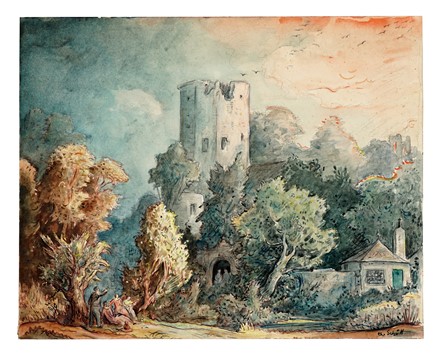  Gustav Sch�tt  (Vienna, 1890 - Laxenburg, 1968) : Paesaggio.  - Asta Stampe, disegni e dipinti antichi, moderni e contemporanei [ASTA A TEMPO] - Libreria Antiquaria Gonnelli - Casa d'Aste - Gonnelli Casa d'Aste
