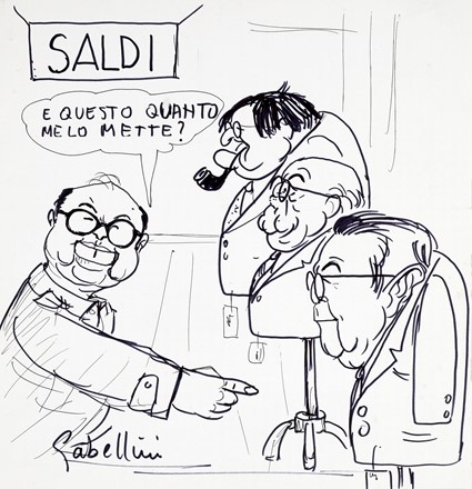  Giorgio Gabellini  (Cesena, 1918 - 1996) : Lotto composto di 36 caricature di tematica politica e religiosa.  - Asta Stampe, disegni e dipinti antichi, moderni e contemporanei - Libreria Antiquaria Gonnelli - Casa d'Aste - Gonnelli Casa d'Aste