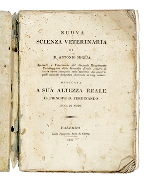  Miglia Antonio : Nuova scienza veterinaria.  - Asta Libri, autografi e manoscritti - Libreria Antiquaria Gonnelli - Casa d'Aste - Gonnelli Casa d'Aste