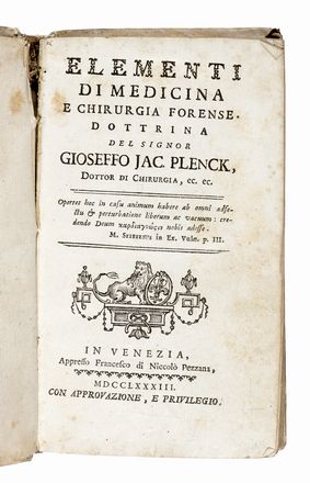  Plenck Joseph Jacob (von) : De' morbi de' denti e delle gengie...  - Asta Libri, autografi e manoscritti - Libreria Antiquaria Gonnelli - Casa d'Aste - Gonnelli Casa d'Aste