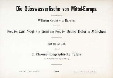 Vogt Carl : Die Ssswasserfische von Mittel-Europa.  - Asta Libri, autografi e manoscritti - Libreria Antiquaria Gonnelli - Casa d'Aste - Gonnelli Casa d'Aste
