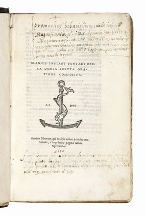  Pontano Giovanni Gioviano : Opera omnia soluta oratione composita. Nomina librorum, qui in hisce tribus partibus continentur...  - Asta Libri, autografi e manoscritti - Libreria Antiquaria Gonnelli - Casa d'Aste - Gonnelli Casa d'Aste