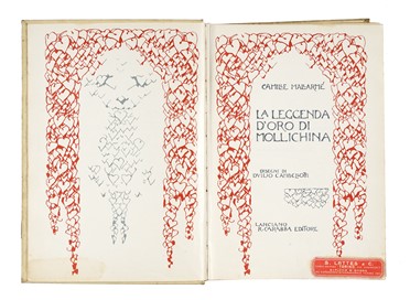  Mallarm Camille : La leggenda d'oro di mollichina. Disegni di Cambellotti.  Duilio Cambellotti  (Roma, 1876 - 1960), Fausto Salvadori, Corinna Teresa Gray Ubertis, Giuseppe Ricciotti  - Asta Libri, autografi e manoscritti - Libreria Antiquaria Gonnelli - Casa d'Aste - Gonnelli Casa d'Aste