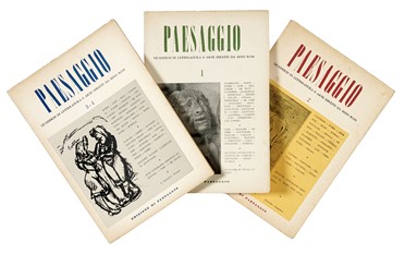 Parallelo. Anno I. Primavera-Estate 1943.  Giorgio Morandi  (Bologna, 1890 - 1964), Bruno Cassinari  (Piacenza, 1912 - Milano, 1992), Carlo Carr  (Quargnento, 1881 - Milano, 1966), Massimo Campigli  (Berlino, 1895 - Saint-Tropez, 1971), Giuseppe Capogrossi  (Roma, 1900 - 1972), Renato Guttuso  (Bagheria, 1911 - Roma, 1987), Ennio Morlotti  (Lecco, 1910 - Milano, 1992), Orfeo Tamburi  (Jesi, 1810 - Parigi, 1994), Aligi Sassu  (Milano, 1912 - Pollena, 2000), Mino Maccari  (Siena, 1898 - Roma, 1989)  - Asta Libri, autografi e manoscritti - Libreria Antiquaria Gonnelli - Casa d'Aste - Gonnelli Casa d'Aste