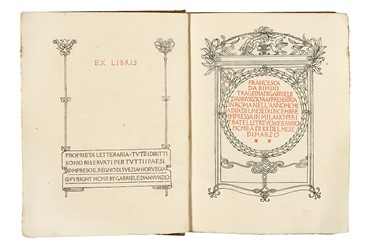  D'Annunzio Gabriele : Francesca da Rimini.  Adolfo De Carolis  (Montefiore dell'Aso, 1874 - Roma, 1928)  - Asta Libri, autografi e manoscritti - Libreria Antiquaria Gonnelli - Casa d'Aste - Gonnelli Casa d'Aste