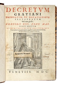  Gratianus : Decretum Gratiani emendatum, et notationibus illustratum, vnà cum glossis, Gregorii XIII.  - Asta Libri, autografi e manoscritti - Libreria Antiquaria Gonnelli - Casa d'Aste - Gonnelli Casa d'Aste