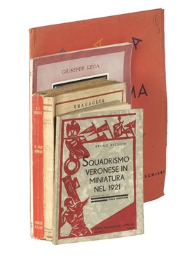  Aschieri Bruno : L'aeropoema futurista dei legionari di Spagna. Parole in libertà futuriste [...] - collaudato da F.T. Marinetti - sansepolcrista accademico d'Italia.  Anton Giulio Bragaglia  (Frosinone, 1890 - Roma, 1960), Giuseppe Lega  - Asta Libri, autografi e manoscritti - Libreria Antiquaria Gonnelli - Casa d'Aste - Gonnelli Casa d'Aste