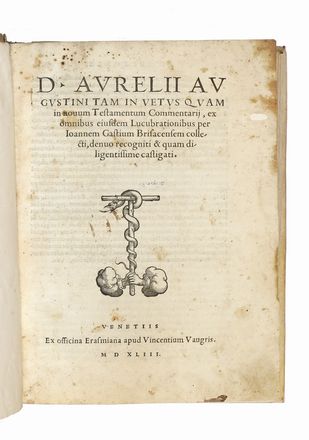 Lotto di 5 edizioni religiose del XVI secolo.  Aurelius (santo) Augustinus, Caterina da Siena  - Asta Libri, autografi e manoscritti - Libreria Antiquaria Gonnelli - Casa d'Aste - Gonnelli Casa d'Aste