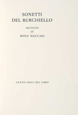  Burchiello : Sonetti [...] incisioni di Mino Maccari.  Mino Maccari  (Siena, 1898 - Roma, 1989)  - Asta Libri, autografi e manoscritti - Libreria Antiquaria Gonnelli - Casa d'Aste - Gonnelli Casa d'Aste