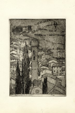  Benvenuto Disertori  (Trento, 1887 - Milano, 1969) : Palazzo della Signoria a Firenze.  - Asta Stampe, disegni e dipinti antichi, moderni e contemporanei - Libreria Antiquaria Gonnelli - Casa d'Aste - Gonnelli Casa d'Aste