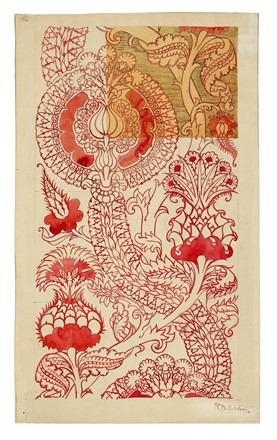  Regina Philippona Disertori  (Amsterdam, 1886 - Milano, 1977) : Lotto composto di 2 motivi floreali decorativi.  - Auction Prints, drawings & paintings | Old master, modern and contemporary art - Libreria Antiquaria Gonnelli - Casa d'Aste - Gonnelli Casa d'Aste