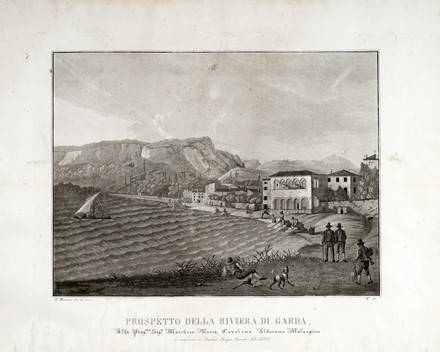  Domenico Macanzoni  (Verona,, 1803 - 1873) : Prospetto della Riviera di Garda / Veduta di Sal� / Veduta di Malcesine verso Desenzano / Veduta di Peschiera / Veduta presa dall'altura di Bogliaco.  - Asta Stampe, disegni e dipinti antichi, moderni e contemporanei - Libreria Antiquaria Gonnelli - Casa d'Aste - Gonnelli Casa d'Aste