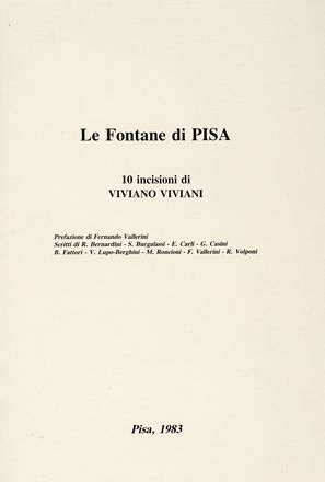  Viviani Viviano : Le fontane di Pisa.  - Asta Libri, autografi e manoscritti [ASTA  [..]